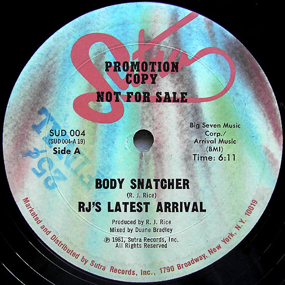 RJ's Latest Arrival - Body Snatcher | Sutra Records (SUD 004)