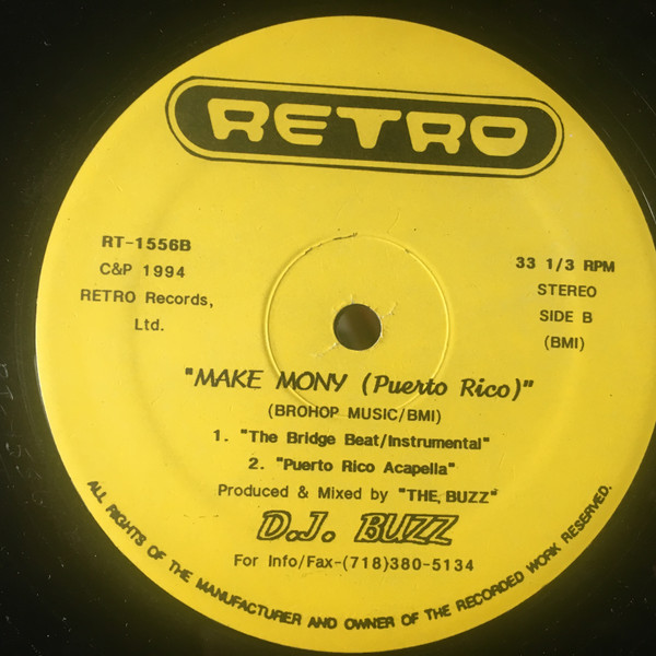 DJ Buzz - Make Mony (Puerto Rico) | Retro Records (RT-1556) - 2