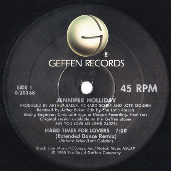 Jennifer Holliday - Hard Times For Lovers | Geffen Records (0-20368) - 3 Jennifer Holliday - Hard Times For Lovers | Geffen Records (0-20368) - 3
