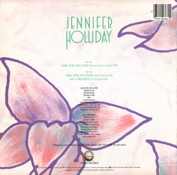 Jennifer Holliday - Hard Times For Lovers | Geffen Records (0-20368) - 2 Jennifer Holliday - Hard Times For Lovers | Geffen Records (0-20368) - 2