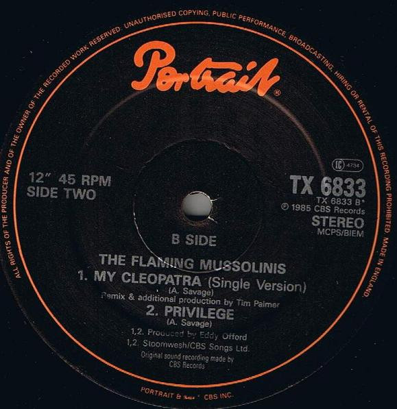 The Flaming Mussolinis - My Cleopatra | Portrait (TX 6833) - 4