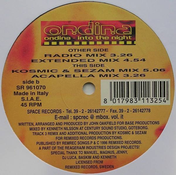 Ondina - Into The Night | Space Records (SR 961070) - 3 Ondina - Into The Night | Space Records (SR 961070) - 3
