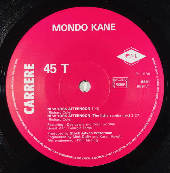 Mondo Kané - New York Afternoon | Carrere (8691) - 3 Mondo Kané - New York Afternoon | Carrere (8691) - 3