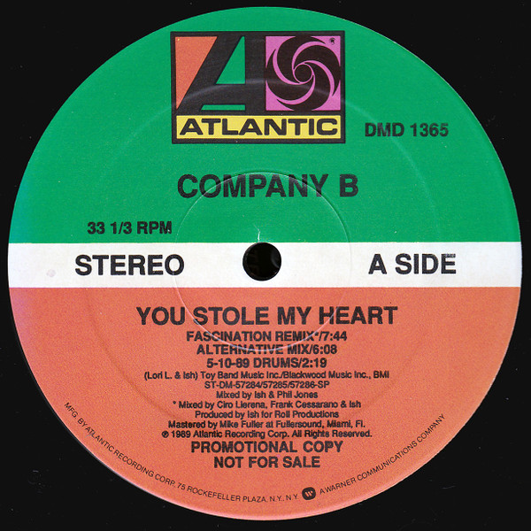 Company B - You Stole My Heart | Atlantic (DMD 1365) - main