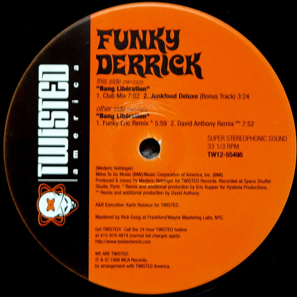 Funky Derrick - Bang Libération | Twisted America Records (TW12-55495) - 3 Funky Derrick - Bang Libération | Twisted America Records (TW12-55495) - 3