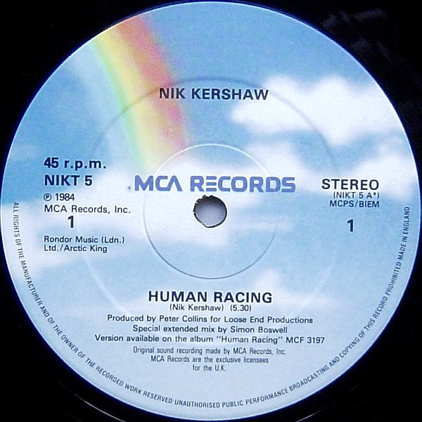 Nik Kershaw - Human Racing | MCA Records (NIKT 5) - 3 Nik Kershaw - Human Racing | MCA Records (NIKT 5) - 3