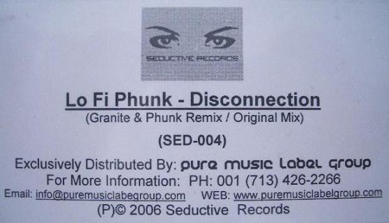 Lo Fi Phunk - Disconnection | Seductive Records (US) (SED-004) - 2