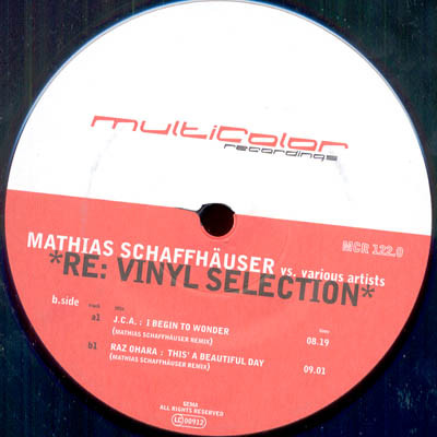 Mathias Schaffhäuser Vs. Various - RE: Vinyl Selection | Multicolor Recordings (MCR 122.0) Mathias Schaffhäuser Vs. Various - RE: Vinyl Selection | Multicolor Recordings (MCR 122.0)