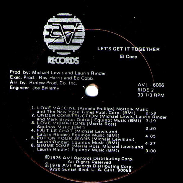 El Coco - Let's Get It Together | AVI Records (AVL 6006) - 3 El Coco - Let's Get It Together | AVI Records (AVL 6006) - 3