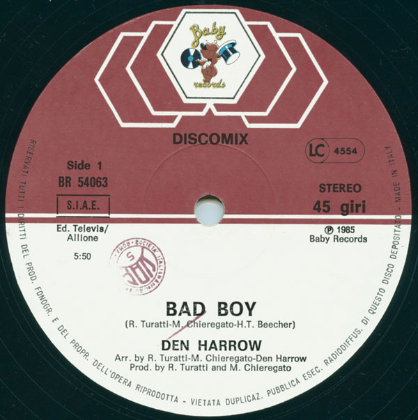 Den Harrow - Bad Boy | Baby Records (BR 54063) - 3