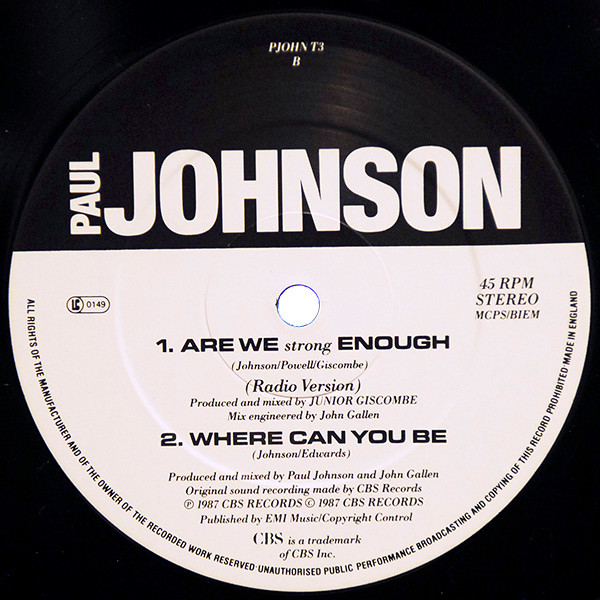 Paul Johnson - Are We Strong Enough | CBS (PJOHN T3) - 4