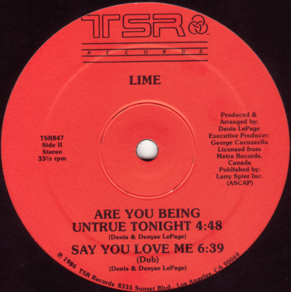Lime - Say You Love Me | TSR Records (TSR847) - 4