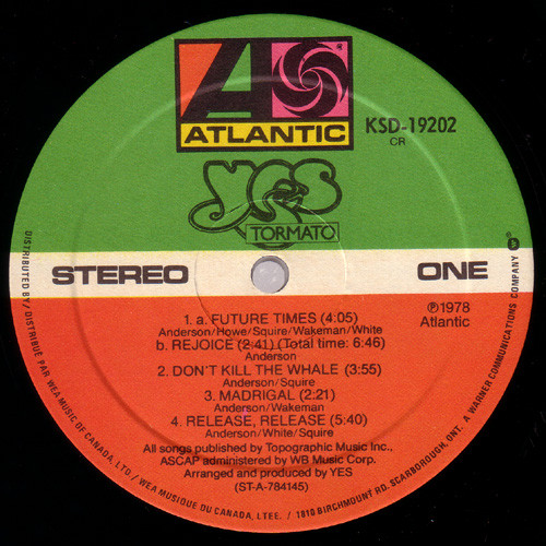 Yes - Tormato | Atlantic (KSD-19202) - 3