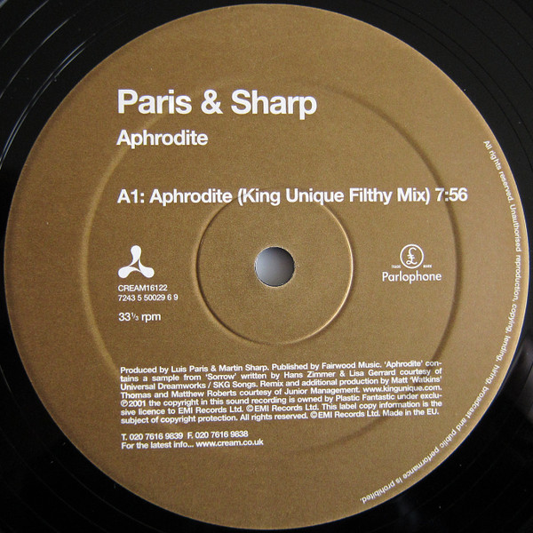 Paris & Sharp - Aphrodite Remixes | Cream (CREAM16122) - 3 Paris & Sharp - Aphrodite Remixes | Cream (CREAM16122) - 3