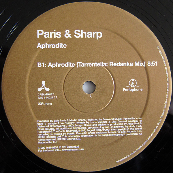 Paris & Sharp - Aphrodite Remixes | Cream (CREAM16122) - 4 Paris & Sharp - Aphrodite Remixes | Cream (CREAM16122) - 4