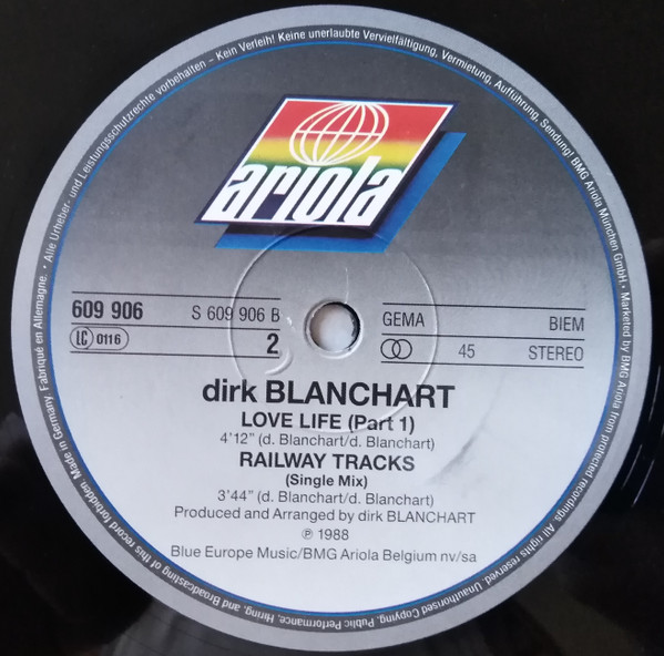Dirk Blanchart - Railway Tracks | Ariola (609.906) - 4 Dirk Blanchart - Railway Tracks | Ariola (609.906) - 4