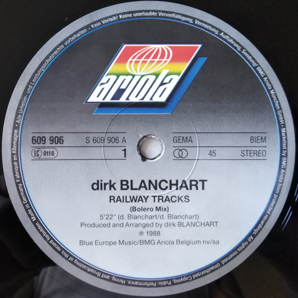Dirk Blanchart - Railway Tracks | Ariola (609.906) - 3 Dirk Blanchart - Railway Tracks | Ariola (609.906) - 3