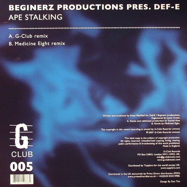 Beginerz Productions Pres. Def-E - Ape Stalking | G-Club Productions (GCLUB005) - 2