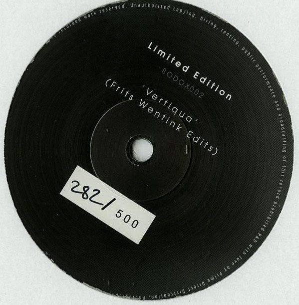Frits Wentink - Vertiqua (Frits Wentink Edits) | Bobby Donny (BODOX002)