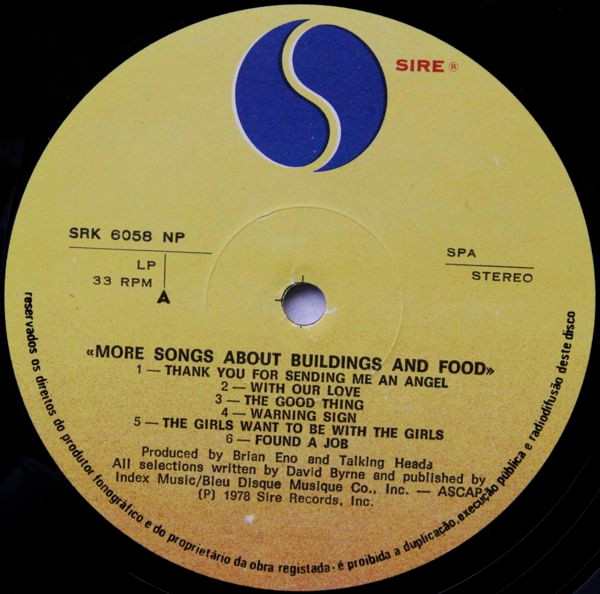 More Songs About Buildings And Food
