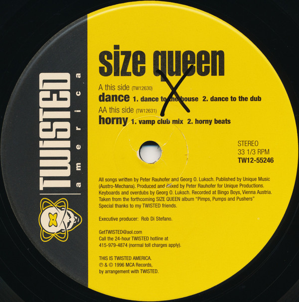 Size Queen - Dance / Horny | Twisted America Records (TW12-55246) - 2