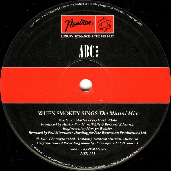ABC - When Smokey Sings | Neutron Records (NTX 111) - 3