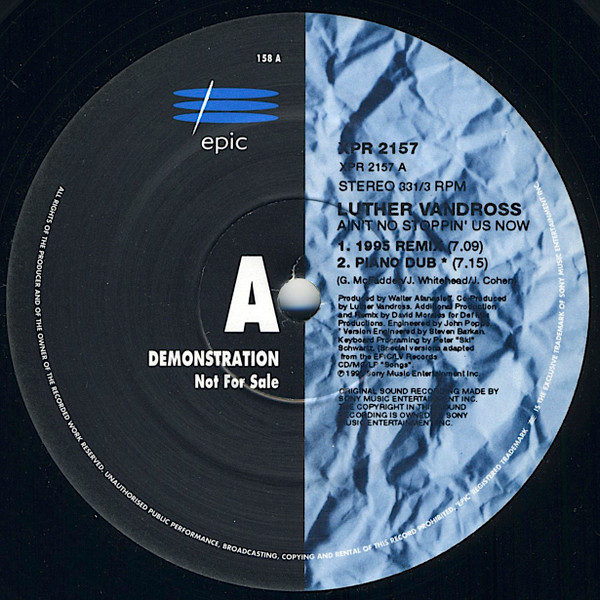 Luther Vandross - Ain't No Stoppin' Us Now | Epic (XPR 2157) - main