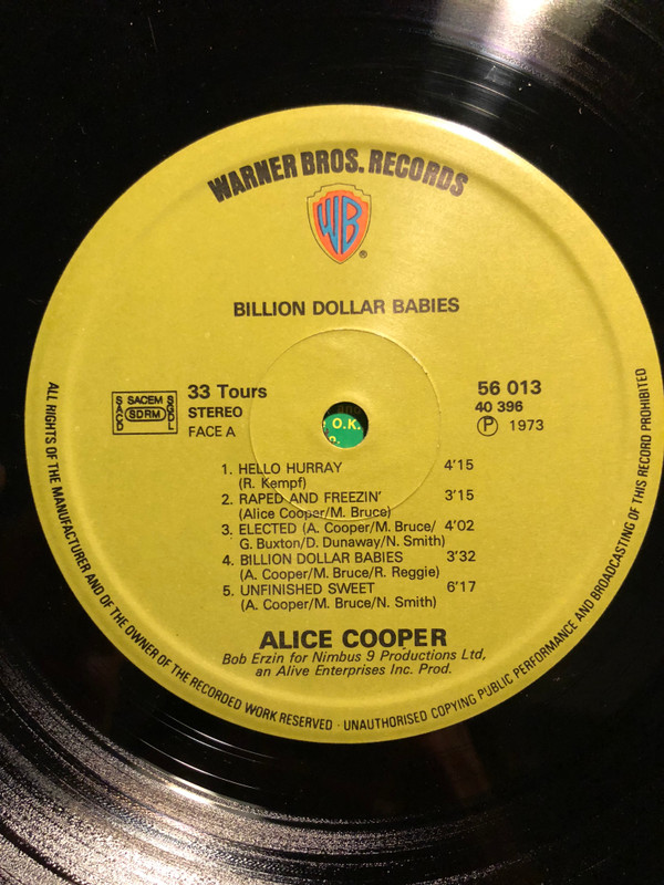 Alice Cooper - Billion Dollar Babies | Warner Bros. Records (56 013) - 3 Alice Cooper - Billion Dollar Babies | Warner Bros. Records (56 013) - 3