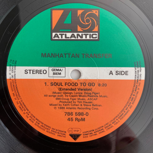 The Manhattan Transfer - Soul Food To Go | Atlantic (786 598-0) - 4 The Manhattan Transfer - Soul Food To Go | Atlantic (786 598-0) - 4