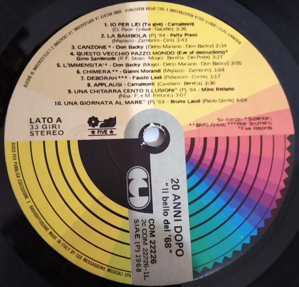 Various - 20 Anni Dopo - Il Bello Del '68 | CGD (COM 22226) - 3
