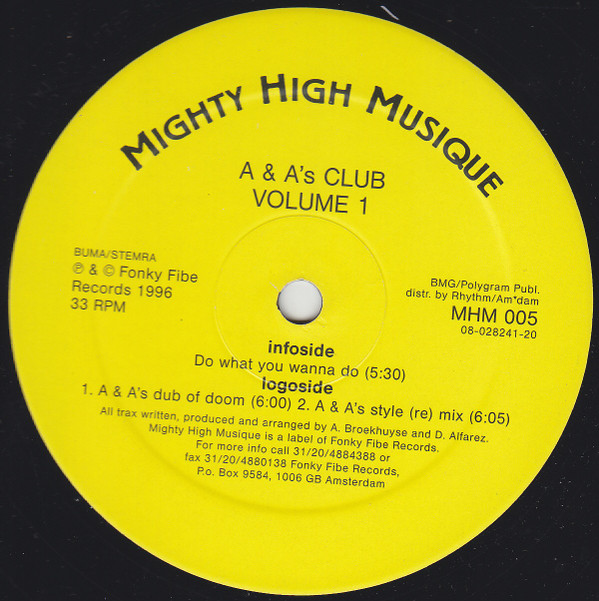 A & A's Club - Volume 1 | Mighty High Musique (MHM 005)
