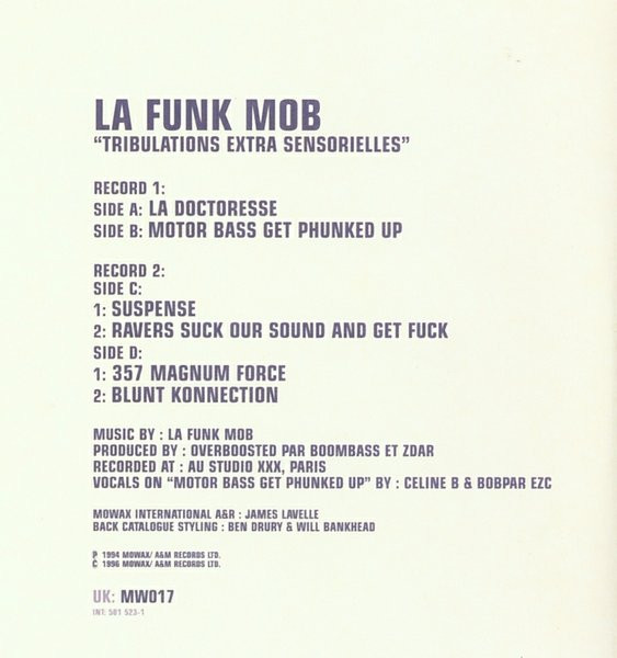 La Funk Mob - Tribulations Extra Sensorielles | Mo Wax (MW017) - 3 La Funk Mob - Tribulations Extra Sensorielles | Mo Wax (MW017) - 3
