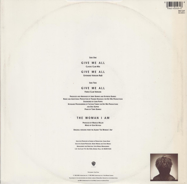 Chaka Khan - Give Me All / The Woman I Am | Warner Bros. Records (W 0120 T) - 2