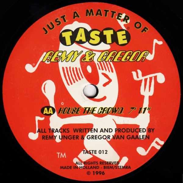 Remy & Gregor - She Sings / House The Crowd | Taste Recordings (TASTE 012) - 2