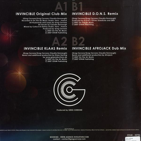 Greg Cerrone Feat. Claudia Kennaugh - Invincible | On The Air Music (OTAM-50706) - 2 Greg Cerrone Feat. Claudia Kennaugh - Invincible | On The Air Music (OTAM-50706) - 2
