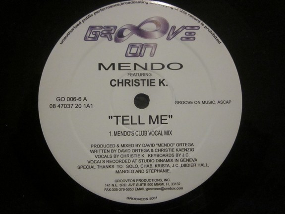 Mendo - Tell Me | Groove On (GO 006-6) - 2