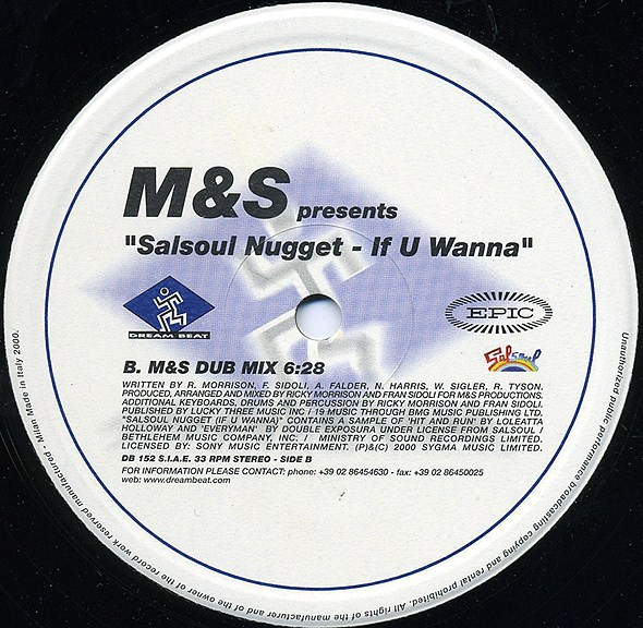 M&S - Salsoul Nugget (If U Wanna) | Dream Beat (DB 152) - 3 M&S - Salsoul Nugget (If U Wanna) | Dream Beat (DB 152) - 3