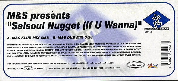 M&S - Salsoul Nugget (If U Wanna) | Dream Beat (DB 152) - 4 M&S - Salsoul Nugget (If U Wanna) | Dream Beat (DB 152) - 4