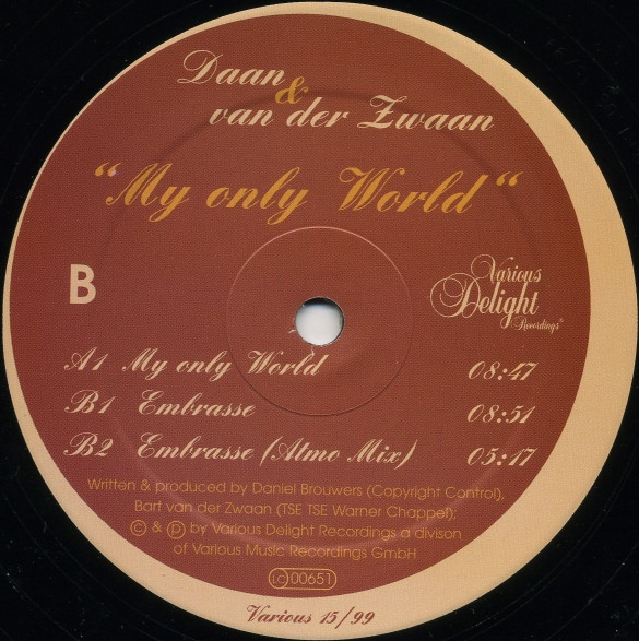 Daan And Van Der Zwaan - My Only World | Various Delight Recordings (Various 15/99) - 2
