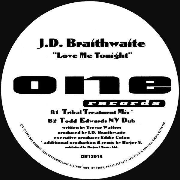 J.D. Braithwaite - Love Me Tonight | One Records (OR12014) - 2 J.D. Braithwaite - Love Me Tonight | One Records (OR12014) - 2