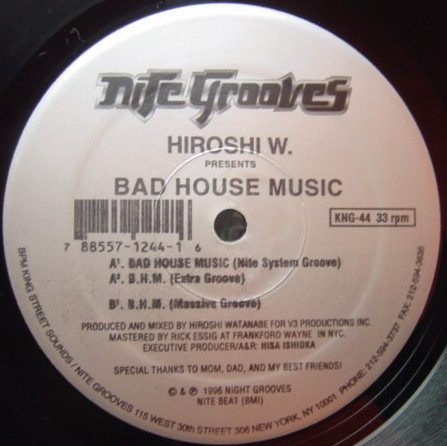 Hiroshi W. - Bad House Music | Nite Grooves (KNG-44) - main Hiroshi W. - Bad House Music | Nite Grooves (KNG-44) - main