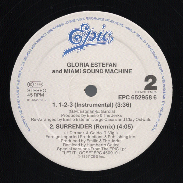 Gloria Estefan And Miami Sound Machine - 123 | Epic (EPC 652958 6) - 4