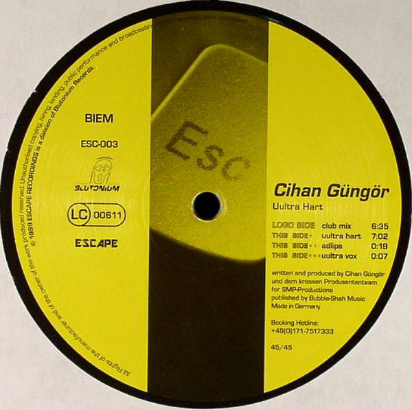 Cihan Güngör - Uultra Hart | Escape Recordings (ESC-003) - 2 Cihan Güngör - Uultra Hart | Escape Recordings (ESC-003) - 2