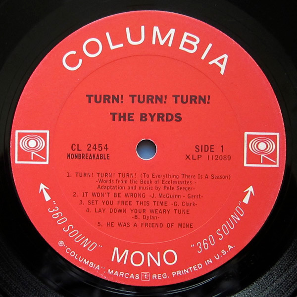 The Byrds - Turn! Turn! Turn! | Columbia (CL 2454) - 3 The Byrds - Turn! Turn! Turn! | Columbia (CL 2454) - 3
