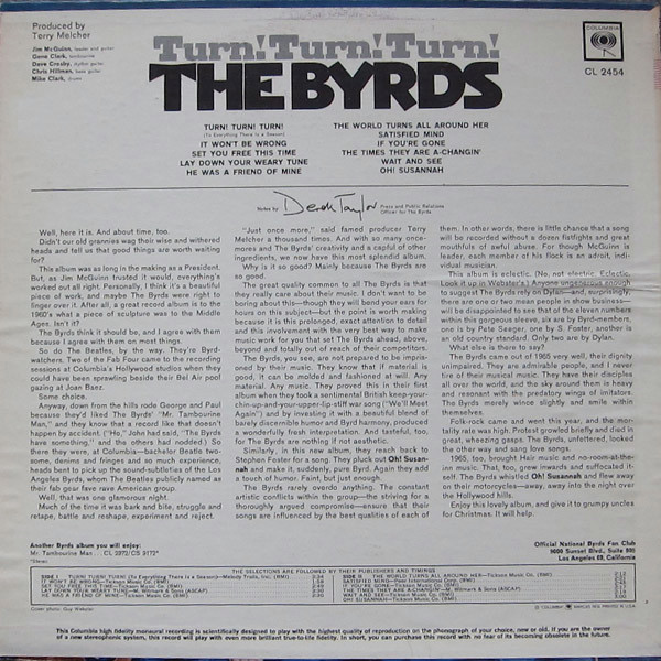 The Byrds - Turn! Turn! Turn! | Columbia (CL 2454) - 2 The Byrds - Turn! Turn! Turn! | Columbia (CL 2454) - 2