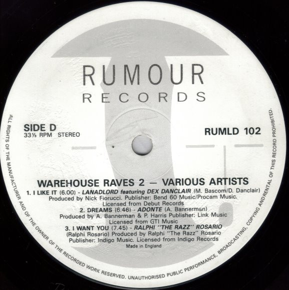 Various - Warehouse Raves 2 | Rumour Records (RUMLD 102) - 5