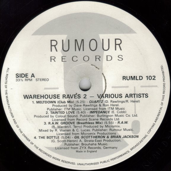 Various - Warehouse Raves 2 | Rumour Records (RUMLD 102) - 2