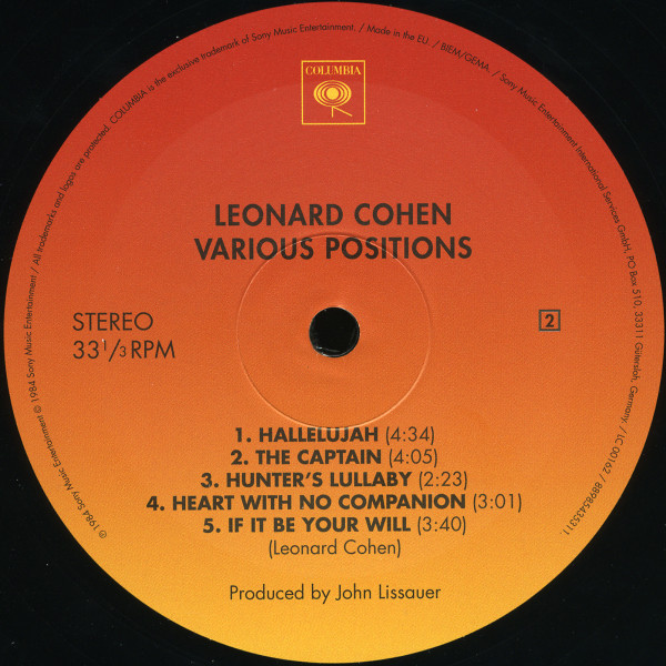 Leonard Cohen - Various Positions [Vinyl] | Sony Music (88985435311) - 4