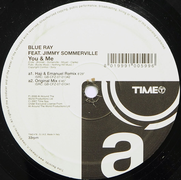 Blue Ray Feat. Jimmy Sommerville - You & Me | TIME (TIME 478) - main Blue Ray Feat. Jimmy Sommerville - You & Me | TIME (TIME 478) - main