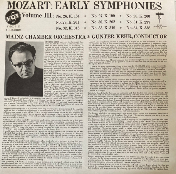Early Symphonies Volume III